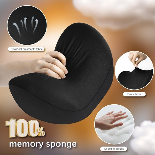 2 Pcs Set Car Memory Foam Neck Rest Pillow