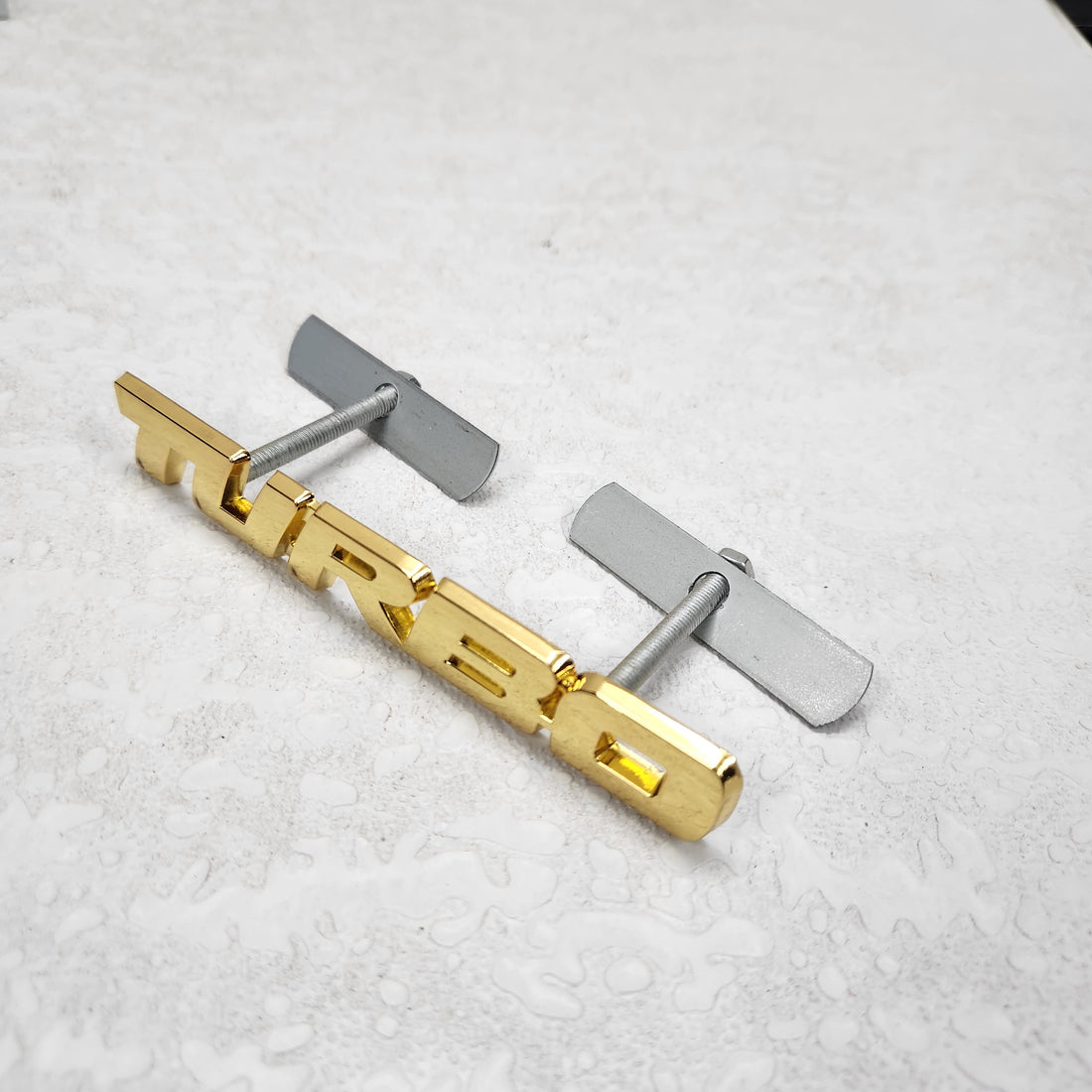 Turbo Gold Grille Metal Emblem (14.9 x 3.2 cm)
