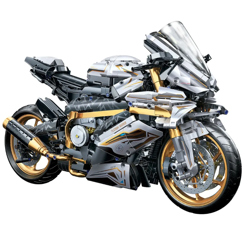 Platinum Motorcycle Technique Version 1920Pcs, 1:5 Scale Building Blocks Bike