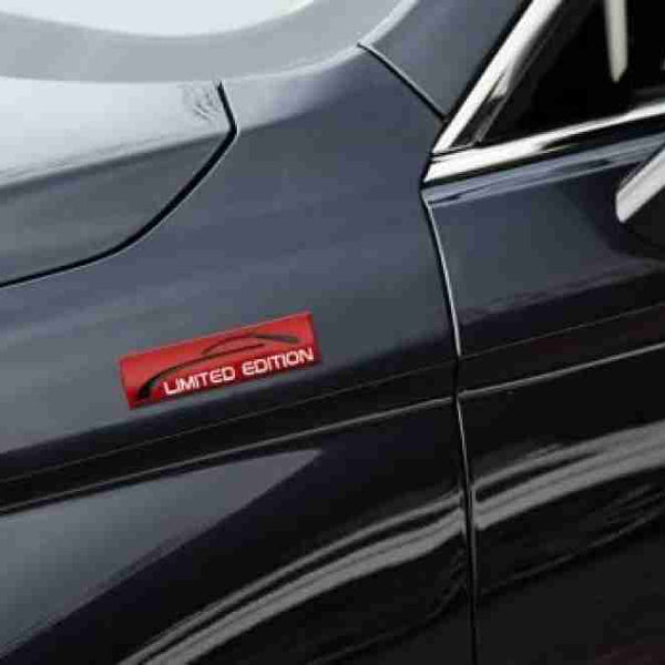 3D Limited Edition v4.0 Metal Sticker Decal Red (9x2.3 cm)