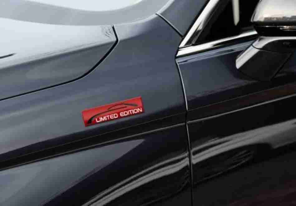 3D Limited Edition v4.0 Metal Sticker Decal Red (9x2.3 cm)