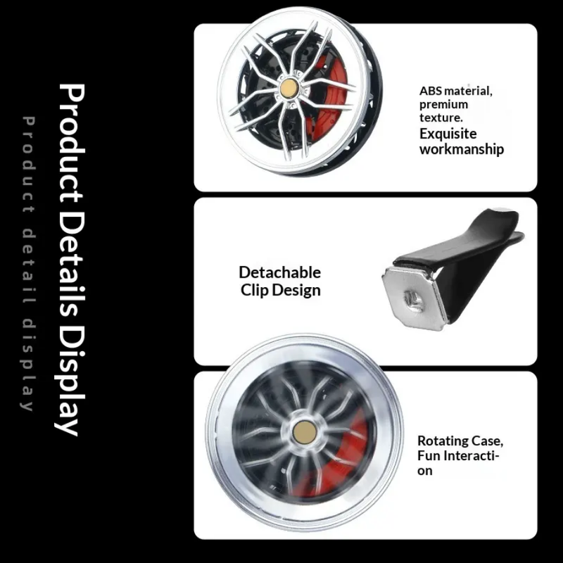 Alloy Wheel Car Air Freshener 2 Pcs Set - Automotive Fragrance Diffuser - Vent Clip with a Scent for a Vehicle