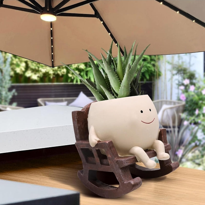 Chair Pal Pot Resin Smiley Face