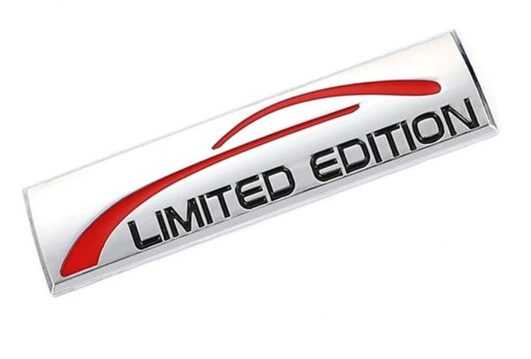 3D Limited Edition v4.0 Metal Sticker Decal Grey (9x2.3 cm)