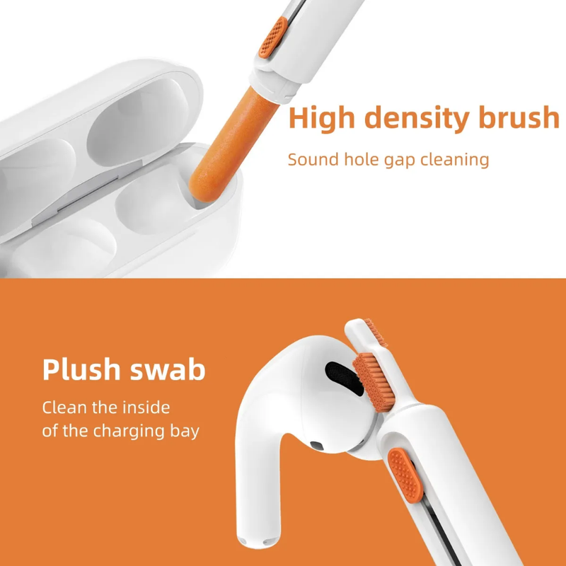 Portable 8in1 Brush Multifunction Screen, Keyboard, Earbuds Cleaning with Foldable Stand