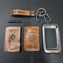 Load image into Gallery viewer, Renault New Key Metal Alloy Leather Keycase with Holder &amp; Rope Chain