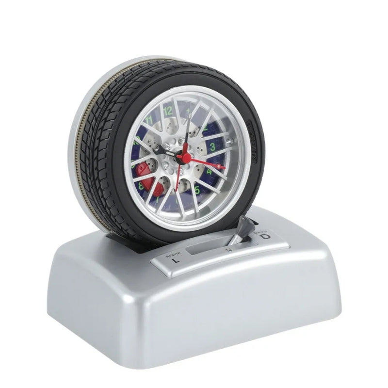 Non Ticking Tyre Shape Metal Alarm Clock