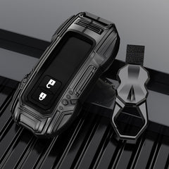 Suzuki 2 Button Key (Baleno, Brezza, S Cross, Swift, Ignis) Premium Batman Metal Alloy Keycase with Holder & Rope Chain