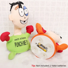 Funny Stress Relief Toys Punch Me Plush Figure Toys Anti-Stress Electric Creative Strike Screaming Doll