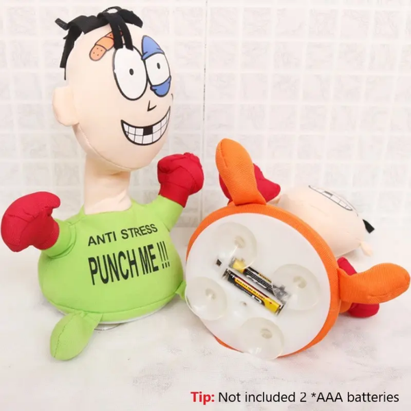 Funny Stress Relief Toys Punch Me Plush Figure Toys Anti-Stress Electric Creative Strike Screaming Doll
