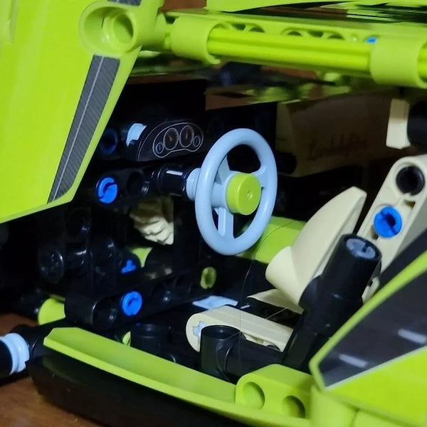 Lamborghini Sian Green Technical Version Building Blocks Car 1299 Pcs, 1:14 Scale