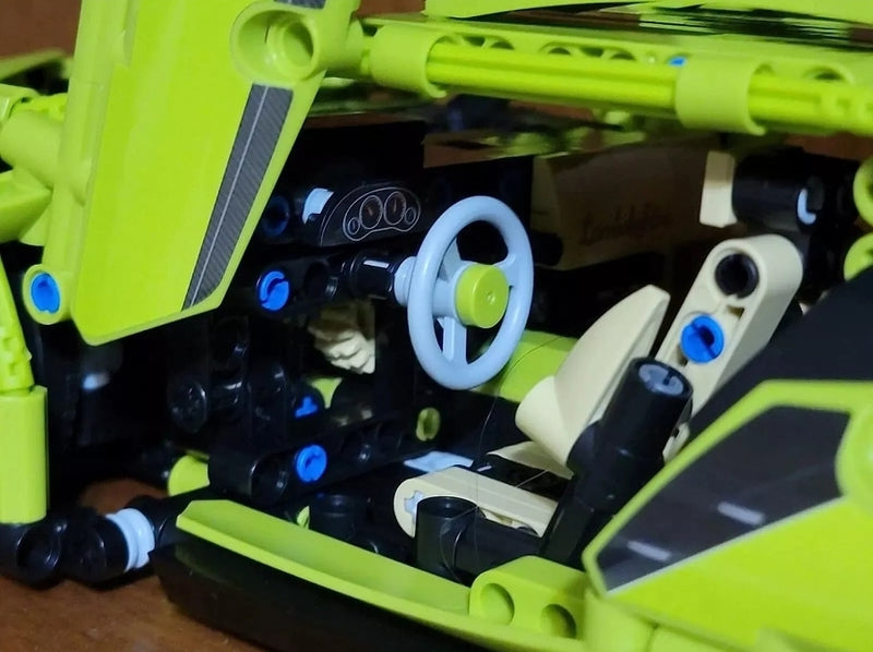 Lamborghini Sian Green Technical Version Building Blocks Car 1299 Pcs, 1:14 Scale