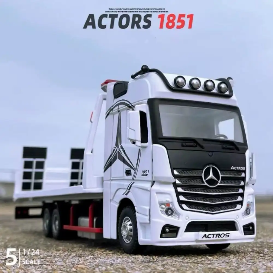Mercedes Benz White Metal Diecast Truck 1:24