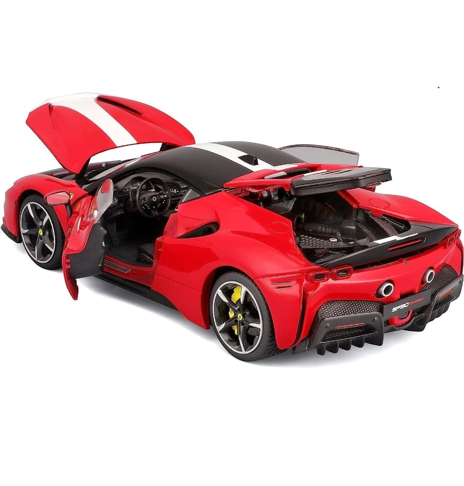 Ferrari SF90 Stradale Assetto Fiorano Red 1:18 Licensed Bburago Diecast Scale Model
