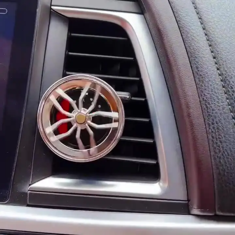 Alloy Wheel Car Air Freshener 2 Pcs Set - Automotive Fragrance Diffuser - Vent Clip with a Scent for a Vehicle
