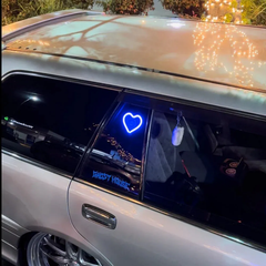 2 Pcs Set Auto Interior Lighting Solar-Powered Wireless LED Heart-Shaped Window Atmosphere Light Lamp