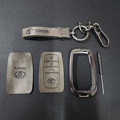 Fortuner/Hycross New Key Metal Alloy Leather Keycase with Holder & Rope Chain
