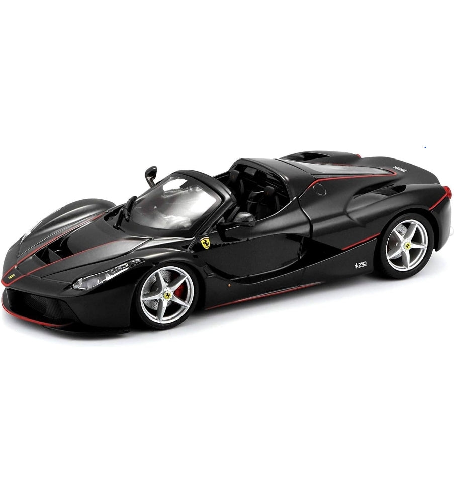 Ferrari Laferrari Aperta Black Licensed Bburago 1:24 Diecast Scale Model