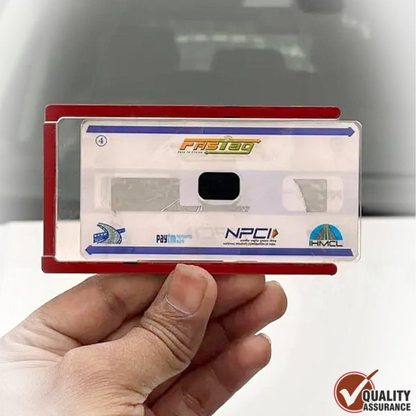 4 Pcs Set, Car Windshield Sliding Fastag Holder Transparent With Double Tape High Quality