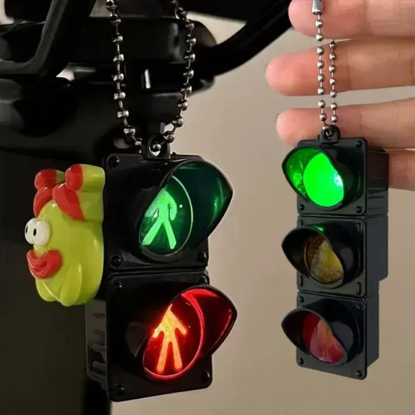2 Pcs Traffic Signal LED Keychain