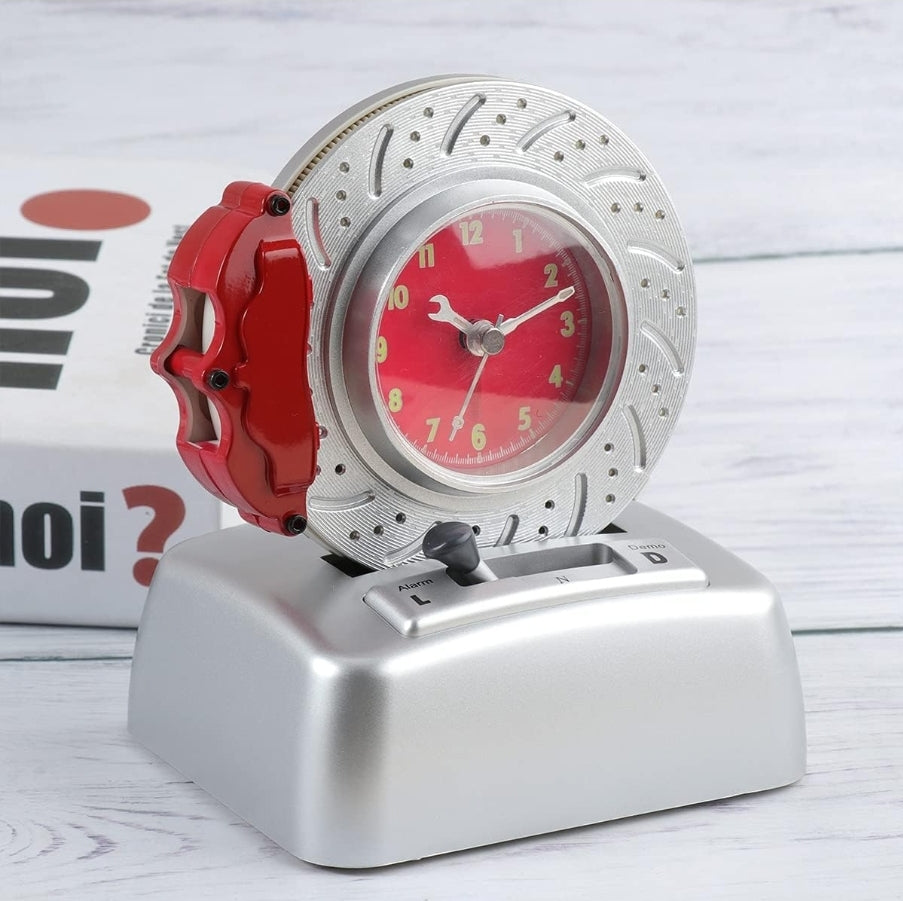 Non Ticking Disc Shape Metal Alarm Clock