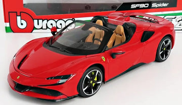 Ferrari SF90 Spider Red 1:18 Licensed Bburago Diecast Scale Model