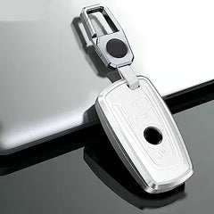 BMW Old Key Exclusive Aluminium Alloy Leather Keycase with Holder & Rope Chain