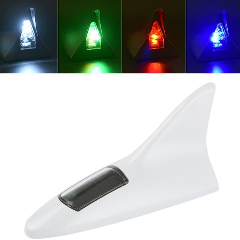 Solar Power LED Shark Fin Car Roof Antenna | Strobe Lights Roof Arieal