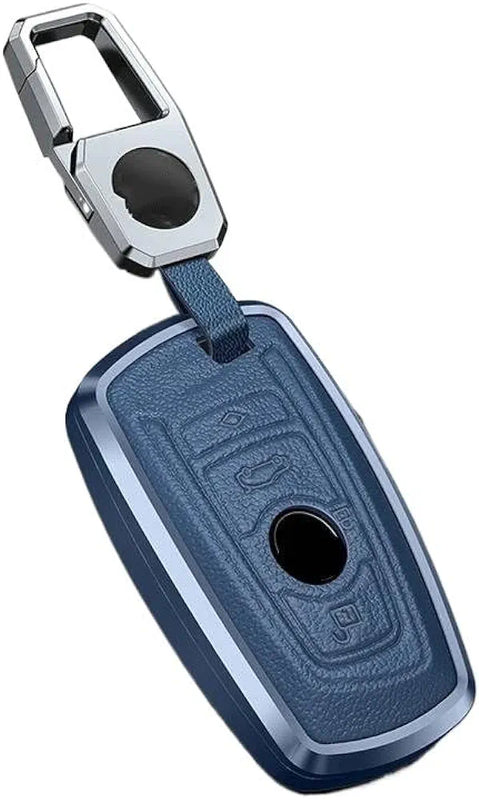 BMW Old Key Exclusive Aluminium Alloy Leather Keycase with Holder & Rope Chain