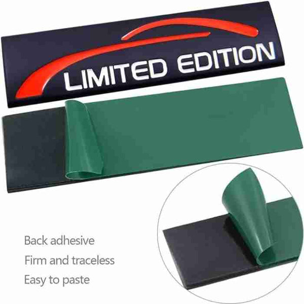 3D Limited Edition v4.0 Metal Sticker Decal Black (9x2.3 cm)