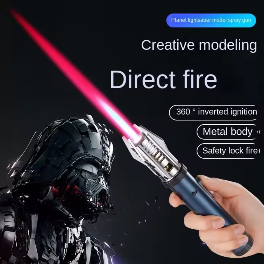 Jet Lighter, Direct Impact Lighter Inflatable with Flame Locking Function, Refillable Jet Flame Windproof Torch Lighter for BBQ, Stove, Candle, Kitchen Cooker, Camping