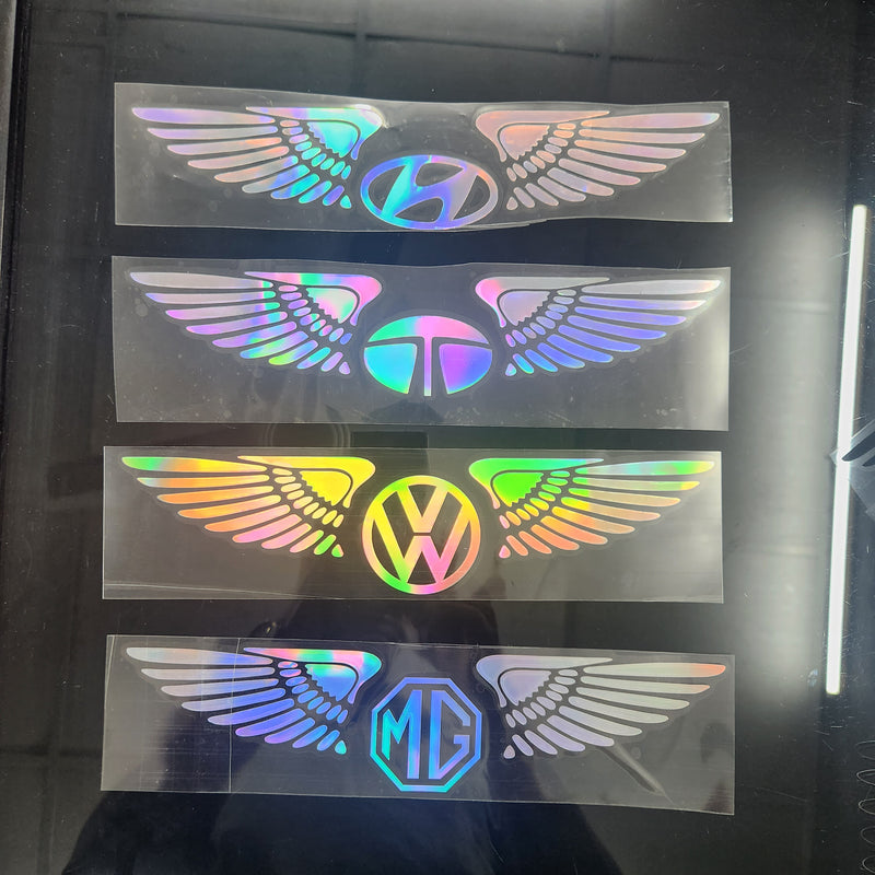 Wings Logo Laser Reflective Car Sticker (Buy 1 Get 1 Free)
