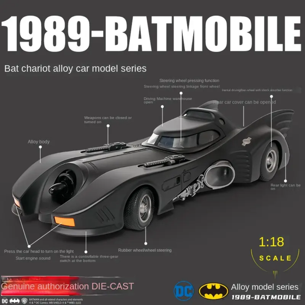 1989 Batmobile Metal Diecast Car 1:18 (28x11 cm)