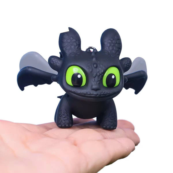 Night Furry Toothless Dragon Keychain