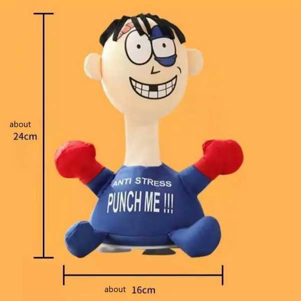 Funny Stress Relief Toys Punch Me Plush Figure Toys Anti-Stress Electric Creative Strike Screaming Doll