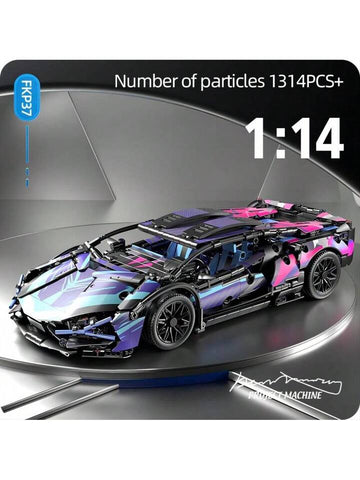 Lamborghini Sian Multicolor Technical Version Building Blocks Car 1280 Pcs, 1:14 Scale