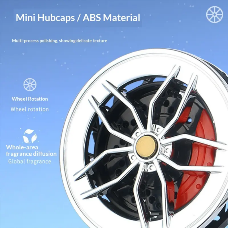 Alloy Wheel Car Air Freshener 2 Pcs Set - Automotive Fragrance Diffuser - Vent Clip with a Scent for a Vehicle