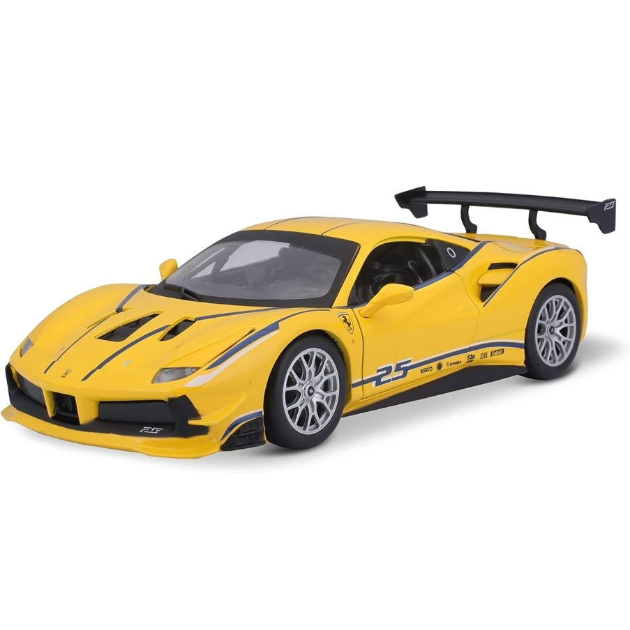 Ferrari 488 Challenge Yellow Licensed Bburago 1:24 Diecast Scale Model