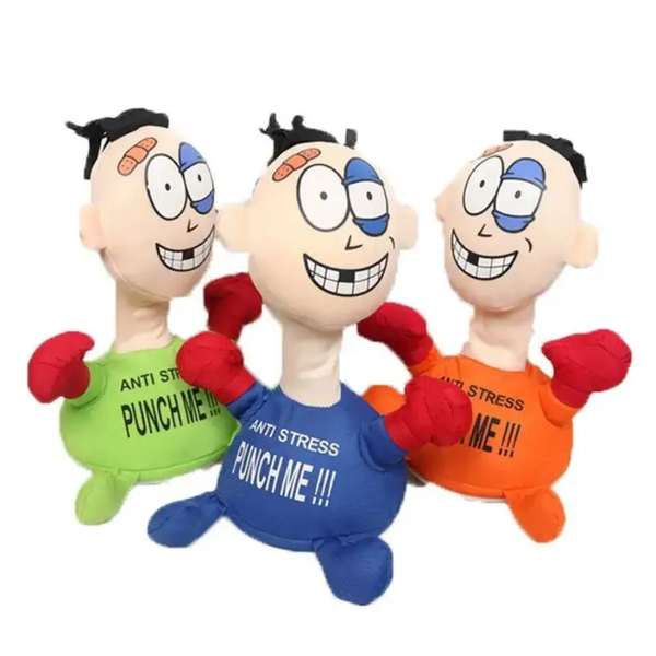 Funny Stress Relief Toys Punch Me Plush Figure Toys Anti-Stress Electric Creative Strike Screaming Doll