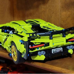 Lamborghini Sian Green Technical Version Building Blocks Car 1299 Pcs, 1:14 Scale