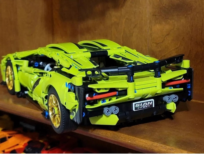 Lamborghini Sian Green Technical Version Building Blocks Car 1299 Pcs, 1:14 Scale