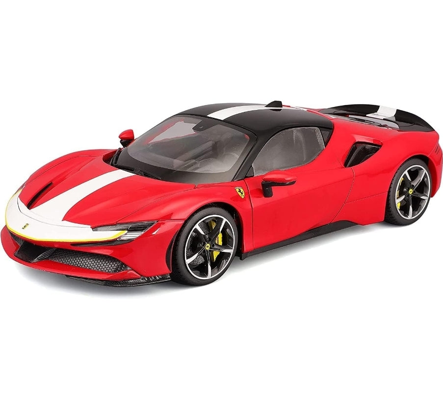 Ferrari SF90 Stradale Assetto Fiorano Red 1:18 Licensed Bburago Diecast Scale Model