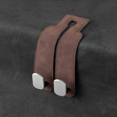 2 Pcs Set Suede Metal Car Headrest Double Hook Set
