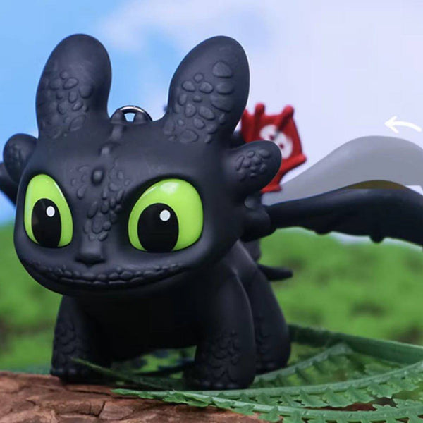 Night Furry Toothless Dragon Keychain