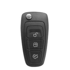 Ford Ecosport Flip Key Luxury Metal Alloy Leather Keycase with Holder & Rope Chain