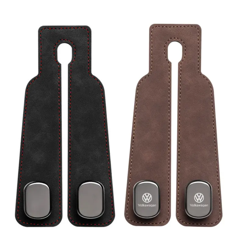 2 Pcs Set Suede Metal Car Headrest Double Hook Set