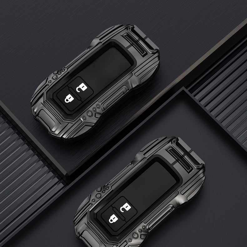 Suzuki 2 Button Key (Baleno, Brezza, S Cross, Swift, Ignis) Premium Batman Metal Alloy Keycase with Holder & Rope Chain