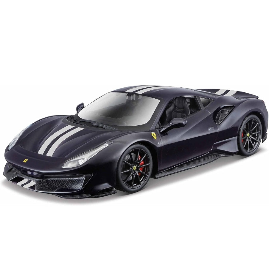 Ferrari 488 Pista Dark Blue Licensed Bburago 1:24 Diecast Scale Model
