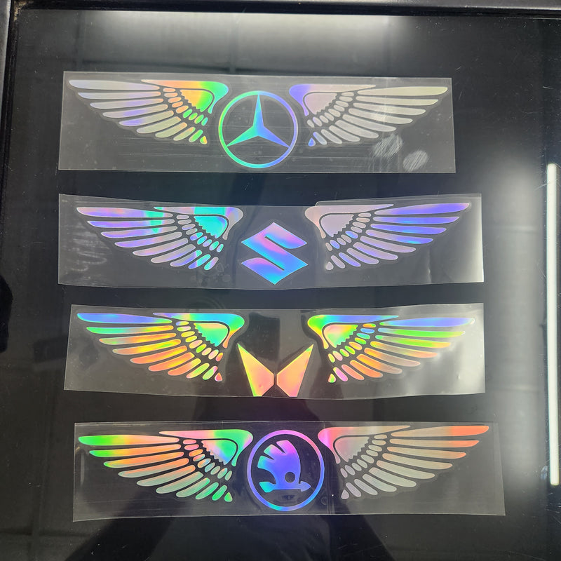 Wings Logo Laser Reflective Car Sticker (Buy 1 Get 1 Free)