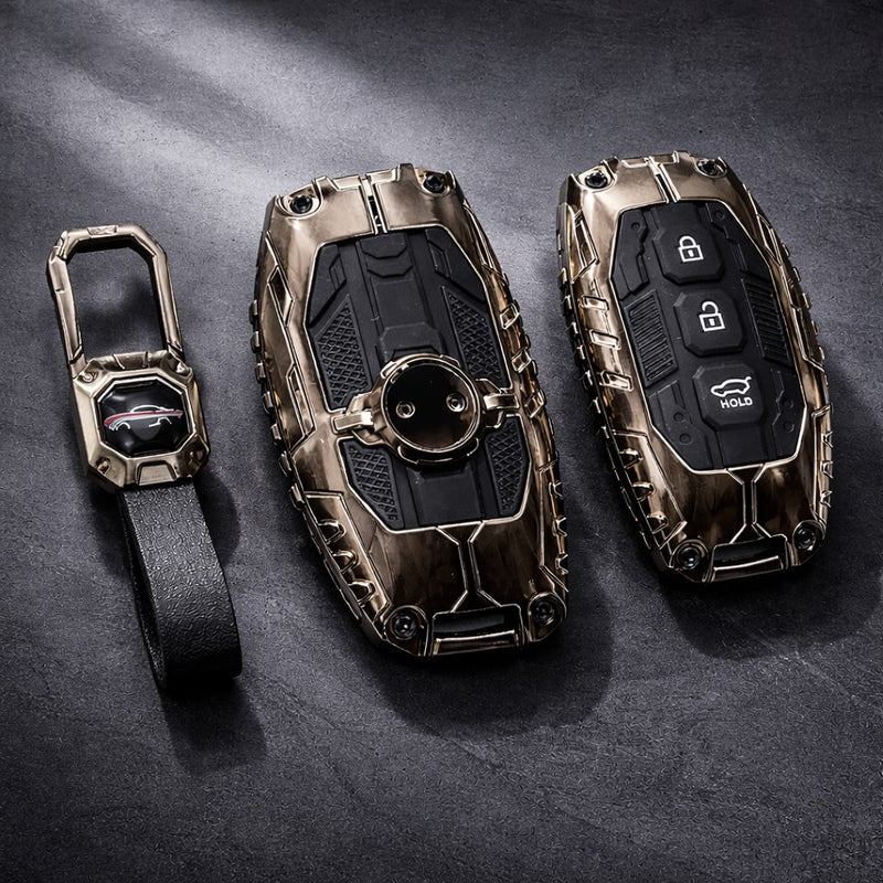 Hyundai 3 Button Key Creta/i20/Venue/Aura Transformer Exclusive Metal Alloy Keycase 2.0